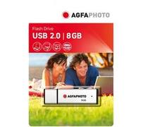 AgfaPhoto Clé USB 2.0 8 Go – Spécial bureautique – Lecture 15 MB/s · Écriture 5 MB/s – Gris
