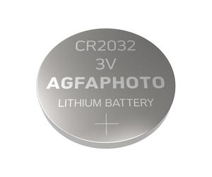 AgfaPhoto 150-803203 Pile Lithium CR2032 3V Usage Unique, Pack de 5, Diamètre 20mm, Hauteur 3.2mm, Température Opération -15°C à 55°C