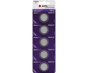 AgfaPhoto 5 Piles bouton lithium CR2032 DL2032 5004LC E-CR2032 2032 3V