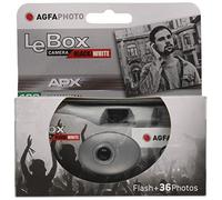 AgfaPhoto 601020 - Appareil Photo Jetable LeBox Flash, 27 Photos, Objectif Optique 31 mm - Gris et Rouge