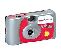 AgfaPhoto 601020 - Appareil Photo Jetable LeBox Flash, 27 Photos, Objectif Optique 31 mm - Gris et Rouge