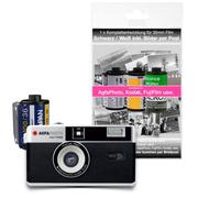 AgfaPhoto analogique 35 mm 1/2 Format Photo Noir en kit avec Film négatif Noir et Blanc + Batterie + négatif + développement d'image par courrier