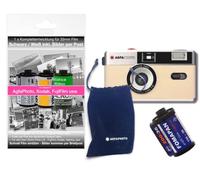 AgfaPhoto Appareil Photo analogique 35 mm en kit Complet : Film + Batterie + kit de développement pour jusqu'à 36 Images Noir/Blanc/Images (par courrier)