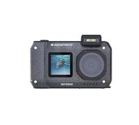 AgfaPhoto Appareil photo numérique compact étanche 24 MP, Zoom numérique 18, Double écran, Vidéo 4K, Noir