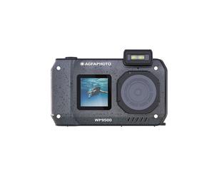 AgfaPhoto Appareil photo numérique compact étanche 24 MP, Zoom numérique 18, Double écran, Vidéo 4K, Noir