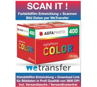 AgfaPhoto Film coloré 400 ASA 24 Images avec numérisation et développement des données par Transfert WE