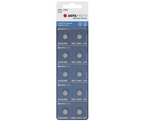AgfaPhoto Lot de 10 Piles Bouton alcalines LR41 V3GA 1,5 V
