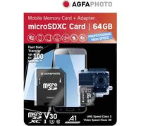 Agfa Photo Mobile carte mémoire MicroSDXC 64 GB UHS-I U3 V30 A1