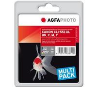 AgfaPhoto Multi pack - Pack de 4 - 11 ml - noir, jaune, cyan, magenta - compatible - cartouche d'encre (alternative pour : Canon 6443B001, Canon 6444B001, Canon 6445B001, Canon 6446B001, Canon CLI-551
