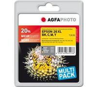 AgfaPhoto Multi pack - Pack de 4 - noir, jaune, cyan, magenta - compatible - blister - remanufacturé - cartouche d'encre (alternative pour : Epson 26XL, Epson C13T26364010, Epson T2636) - pour Epson E