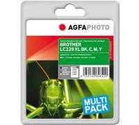 AgfaPhoto Multi pack - Pack de 4 - noir, jaune, cyan, magenta - compatible - remanufacturé - cartouche d'encre (alternative pour : Brother LC-225XLC, Brother LC-225XLM, Brother LC-225XLY, Brother LC-2