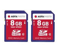 AgfaPhoto Pack 2 cartes mémoire flash SDHC 10408 - Capacité 16GB + 16GB - Bleu - Neuf