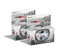 AgfaPhoto Pack 2 x 601026 - Appareil Photo Jetable LeBox Black&White, 27 Photos, Objectif Optique 31 mm - Gris