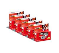 AGFAPHOTO PACK 5 x 601020 - Appareil Photo Jetable LeBox Flash, 27 photos, Objectif Optique 31 mm - Gris et Rouge