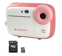 AgfaPhoto Pack Realikids Instant Cam + 1 Carte Micro SD 32GB - Appareil Photo Instantané Enfant, Ecran LCD 2,4', Batterie Lithium, Miroir Selfie et Filtre Photo - Rose