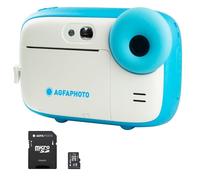 AGFAPHOTO Pack Realikids Instant Cam + 1 carte Micro SD 32GB - Appareil Photo Instantané Enfant, Ecran LCD 2,4', Batterie Lithium, Miroir Selfie et filtre photo - Bleu