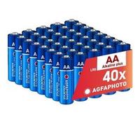 AgfaPhoto Piles Alcalines Plus AA LR6 1.5V Lot de 40, Longue Durée De Vie, Idéales Télécommandes Jouets Appareils Photo et Plus, Performance Fiable, Conservation 7 Ans