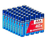 AgfaPhoto Piles alcalines Plus Micro AAA LR03 (1.5V) – Longue durée de vie – Lot de 40
