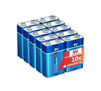 AgfaPhoto Piles alcalines 9V (6LR61) – Lot de 10, longue durée de vie, conservation 7 ans