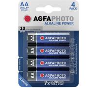 AgfaPhoto Piles alcalines 110-802589 AA 1,5 V non rechargeables Lot de 4 Bleu gris