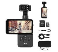 AgfaPhoto Realimove Pack Gimbal MC3X + MicroSDXC 128Go : Stabilisateur 3 Axes 4K Ultra HD, Écran Tactile Rotatif 3,5"", 20 MP - Noir