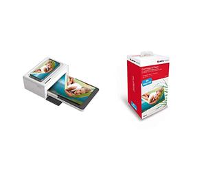 Agfaphoto Realipix Moments - Imprimante Photo Bluetooth & Cartouche et Papier 80 Photos Format 10 x 15 cm AMOC Compatible AGFA Photo Realipix Moments et Kodak PD450 PD460 PD480 PD450WIFI 80 Blanc