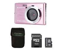 AgfaPhoto Realishot DC5200 - Appareil Numérique Compact 21 MP, Écran LCD 2,4"", Zoom Digital 8×, Vidéo HD + SD 32 Go + Étui - Rose