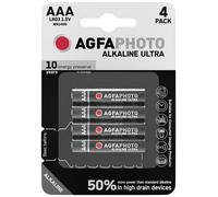 AgfaPhoto Lot de 4 Piles alcalines Ultra AAA LR03 Micro