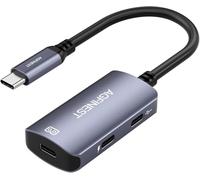 AGFINEST Adaptateur de Lunettes AR, USB C vers Lunettes AR avec Charge PD100W, 4K@60Hz Compatible avec iPhone 15/16 /Laptop/Lunettes Viture/Rokid/Xreal AR/Rayneo（Interface Périphérique USB-C