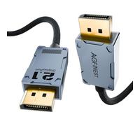 AGFINEST Câble Displayport 2.1 80 Gbit/s, câble DP 2.1 16K [certifié VESA] [16K @ 60 Hz, 8K @ 120 Hz, 4K @ 240 Hz] Prend en charge DP80, HDR10, HDCP, DSC1.2a, compatible 4090/7900 Graphics/PC/TV