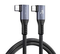 AGFINEST Câble pour Thunderbolt 4 90 Degrés, Taux de Transfert 40Gbps/8K@60Hz Vidéo/100W Charge, USB C vers C Vidéo, Compatible avec Thunderbolt 3/USB4, MacBooks, eGUP (2m)