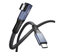 AGFINEST Câble USB 4 pour Thunderbolt 4 à angle droit de 2 m, câble vidéo USB C 8 K60 Hz, transfert de données 40 Gbit/s, charge PD 100 W