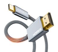AGFINEST Câble USB C vers HDMI 2.1 1m, 8K@60Hz 4K@144Hz Câble Type C vers HDMI 2.1 Compatible Thunderbolt 3/4 avec HDR DSC 1.2a pour iPhone17/16/15 iPad Galaxy S23/22 XPS vers TV Moniteur