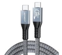 AGFINEST Câble USB4 240 W pour Thunderbolt 4, Certifié 40 Gbps, 8K@60 Hz 4K@144 Hz HDR, Compatible avec iPhone 16, MacBook M1/M2, iPad, SSD et Station d'Accueil (Droit, 0,5m)