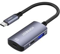 AGFINEST Lunettes USB C vers AR avec adaptateur de charge permettant des fonctionnalités vidéo 3D VR améliorées multi-écrans compatibles avec iPhone 15/16 Viture/Rokid/Xreal AR lunettes (USB 2.0 + USB