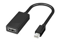AGFQGLDPO Convertisseur Haute définition MiniDP 4K 1080P, Adaptateur de Conversion Mini DisplayPort vers HDMI, pièces de Rechange for Connexion Ordinateur/TV(MiniDP Black)