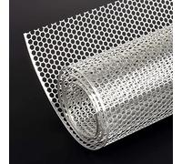 AggAuto 100x33cm Argentée grille de course, Taille du trou de Nid d'abeille 6×1mm, grille en aluminium, universels grille de radiateur de voiture