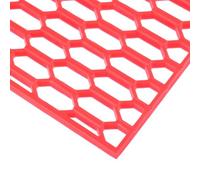 AggAuto Grille universelle en plastique ABS pour pare-chocs de voiture - Trou en nid d'abeille - 119,4 x 40,6 cm - Grilles hexagonales de 10 x 25 mm - Rouge