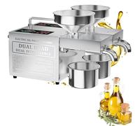 AGGBDYXO Presse à Huile à Froid à Double TêTe AméLioréE, Presse à Huile De 1600 W avec Vis De 210 Mm, Capacité De Traitement De 6 à 10 Kg/H, Conception Robuste Et Compacte