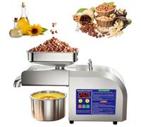 AGGBDYXO Presse à Huile Automatique, éQuipement Intelligent D'Extraction D'Huile en Acier Inoxydable De 800 W, Fonction De Pressage à Chaud Et à Froid pour Les Arachides, Les Graines De Tournesol