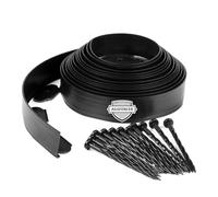 AggFencer 5cm x 12m Bordure de Jardin Souple Noire en Plastique, sans Tranchée avec 74 Ancres de Sol, Bordure pour Aménagement Paysager, Parterre de Fleurs, Jardin, Pelouse, Cour, Herbe