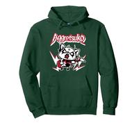 Aggretsuko Rage Mode Guitare Métal Sweat à Capuche, Unisexe pour Adultes, Vert Forêt, L
