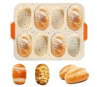 aghoer Moule à petits pains, moule à pain, moule à petits pains, plaque de cuisson antiadhésive, pour 8 petits pains, pour la French Breadstick et les petits pains