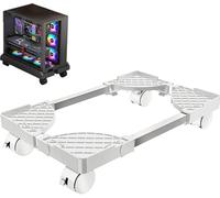 aghoer Support Tour pc, Support de processeur Mobile, adapté au Support d'ordinateur Tour PC, Support de processeur Universel avec Quatre Roues, Support de Bureau d'ordinateur, Blanc