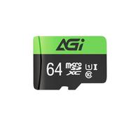 AGI TF138 Carte Micro SDXC avec Adaptateur Classe 10/UHS I 64 Go