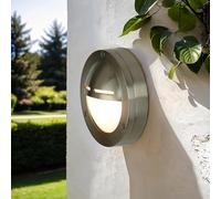 AGIA Applique murale en nickel véritable, mesure IP64 Maritim, ronde, petit plafonnier AGIA