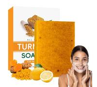 Agicea Turmeric & Kojic Acid Brightening Soap Bar, Agicea T-urmeric Soap Bar, All Natural Lemon Turmeric Kojic Acid Soaps, Deep Cleansing For Face & Body All Skin Types, 50g (1)