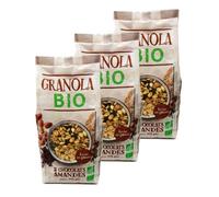 Agidra - Lot 3x Granola 2 chocolats amandes BIO - Sachet 375g