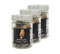 Lot 3x Morilles spéciales séchées sauvages bocal 30g