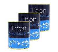 Agidra - Lot 3x Thon naturel entier - Boîte 800g